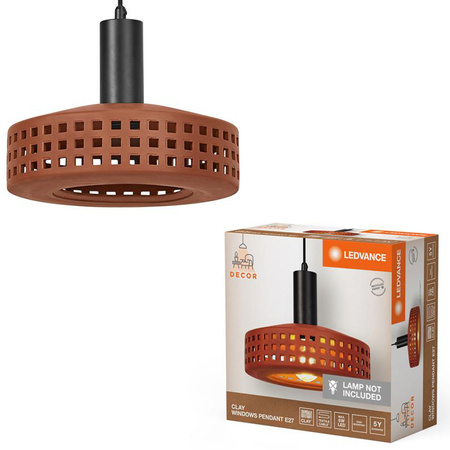 Dekorative Decke Pendelleuchte E27 Überhang Braun Lehm Dekor Ledvance