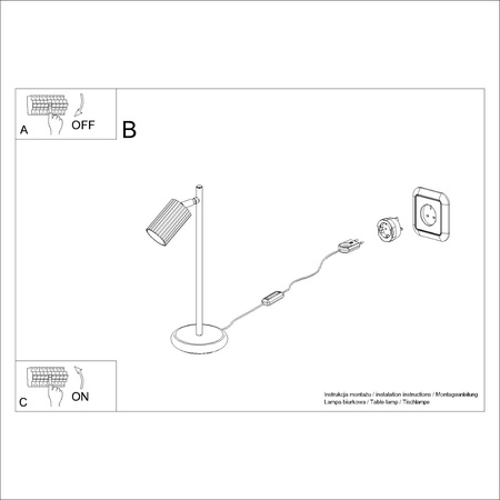 Schreibtisch Stehend Nachttischlampe GU10 Weiß Carbon Deep Space SL.1548 Sollux