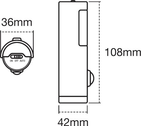 Nightlux Torch LED-Nachtlampe Silber 0,35W 10lm 4000K IP54 Ledvance Bewegungssensor