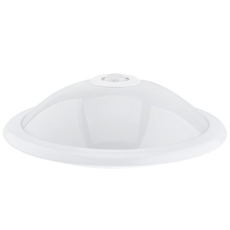 LED-Deckenleuchte 2xE27, Aufputzleuchte mit Bewegungs- und Dämmerungssensor 38cm Runde Weiß REGIS LUMILED