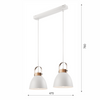 DANIELLE Decke Pendelleuchte 2xE27 Weiß Braun LM-2.80 Lamkur