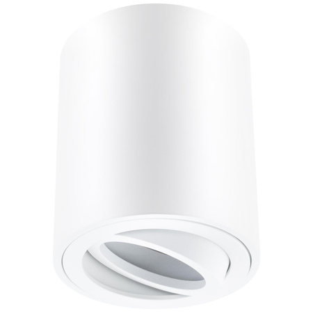 Halogen-Aufbauleuchte, Aufbauspot 84mm Runde Tube Weiß AMAT-M+LED GU10 6W warm LUMILED