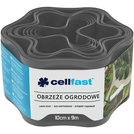 Rasenkante Flexibel gewellt 10cm x 9m Graphit CELLFAST