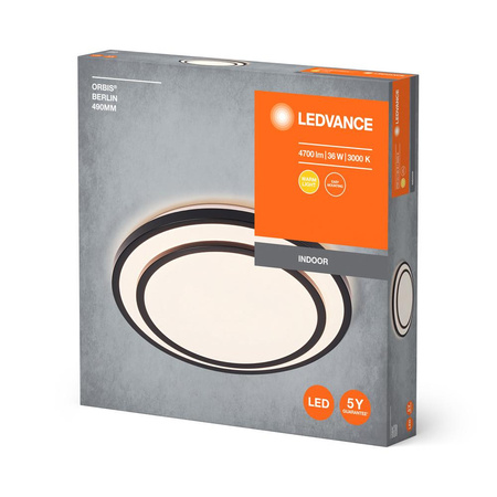Plafond LED-Anbau-Deckenleuchte 36W 2400lm 3000K Warm Schwarz 49cm Orbis Ledvance