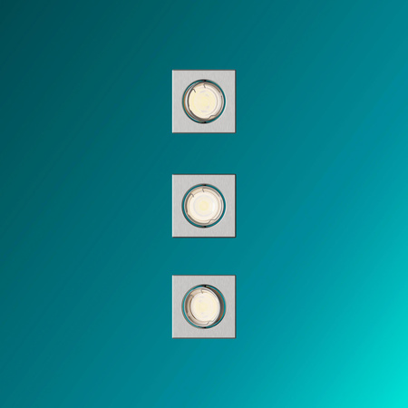 3x LED GU10 Einbauleuchte Aluminium Quadratisch Nickel Peridot Philips