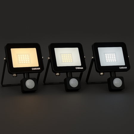 LED-Strahler Halogen-Außenstrahler 10W 4000K 900lm IP65 mit Bewegungs- und Dämmerungssensor FLOODLIGHT LUX OSRAM