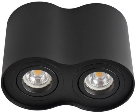Aufputz-Halogen-bewegliche SPOT-Rundleuchte BORD 2xGU10 mattschwarz IP20 Kanlux