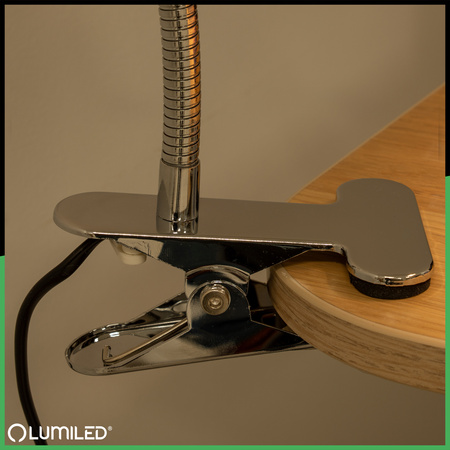 Schreibtischlampe Tisch Verstellbar DONA Schule Nachtlicht E27 Clip Schwarz LUMILED