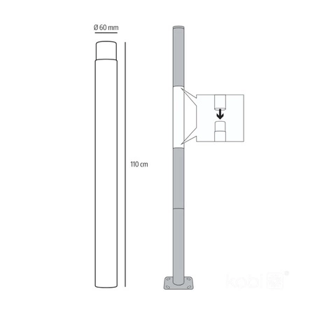 SG 4m Fi 60mm Schwarz Kobi Faltbarer Außenbeleuchtungsmast