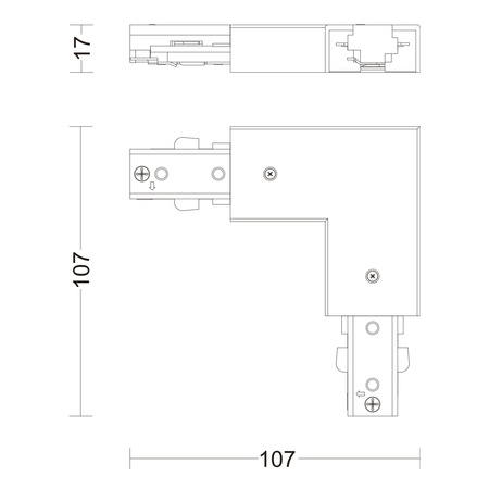 Winkelstecker Typ L Rechtsseitiger Stecker für LED-Beleuchtungsstromschienen Einphasig Weiß EasyLink Philips
