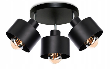 Wandsteckdose Aufbaulampe Beweglich E27 Rund Schwarz Elza Masterled