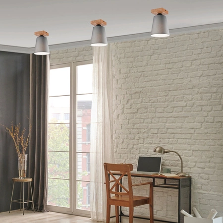 LULA E27 Eiche grau Deckenleuchte LM-1.200 Lamkur