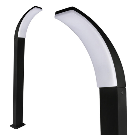 LED Gartenmast Stehlampe 12W 1600lm 4000K Neutral 180° Schwarz IP44 Amy Sanico Goldlux