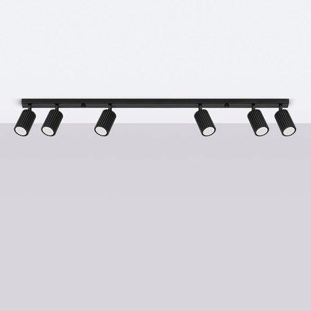 Tuba Spot Decke Reflektor Lampe 6x GU10 Schwarz Carbon Deep Space SL.1585 Sollux