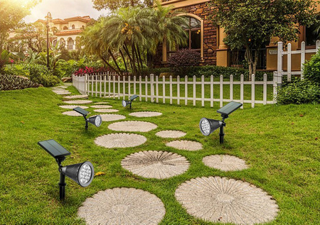 LED Solar Gartenlampe Reflektor 2W Kalt IP65 Dämmerungssensor