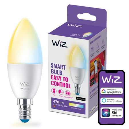 LED-Lampe E14 C37 4.9W = 40W 2200-6500K SMART WiFi WiZ