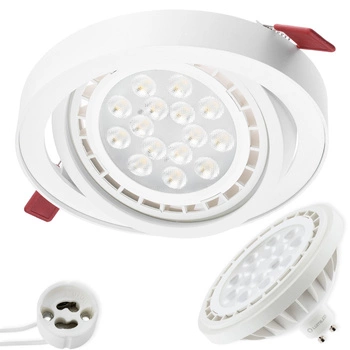 Einbaustrahler beweglich GU10, ES111 Rund Weiß CAPRI + LED GU10, ES111 15W 3000K LUMILED