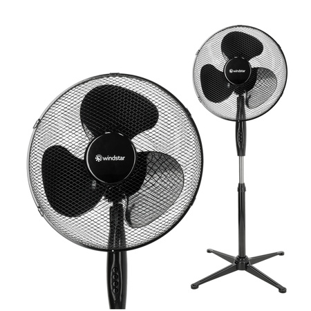 Bodenventilator Standwindmühle KOBI 45W 43cm Schwarz