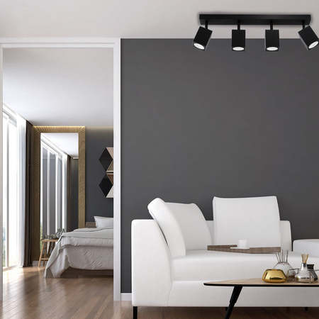 Reflektor-Deckenleuchte 4xGU10 QUANTUS Lichtleiste Schwarz