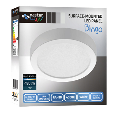 LED-Panel Deckenleuchte 6W 480lm 4000K neutralweiße Anbauleuchte Rund weiß Proma Masterled