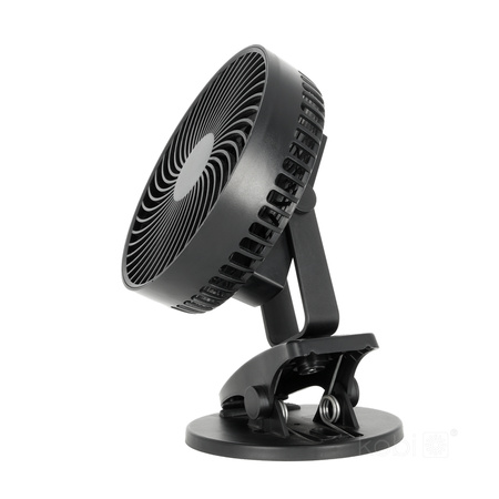 Tischventilator Clip Tragbar Wiederaufladbar USB-C Schwarz Viento Windstar Kobi