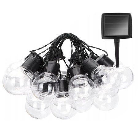 Solar Garland Garden DEKORATIVE Lichterkette 3,35m 10xLED TRANSPARENTE Kugeln 3000K