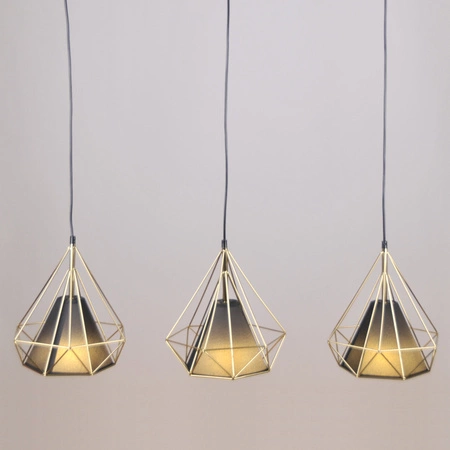 HIRA 3xE27 Überhang Deckenleuchte Schwarz Gold GOLDLUX (Polux)