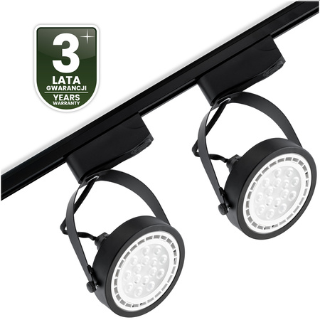 1m Stromschiene + 2x Schienenstrahler GU10 AR111 Schwarz VICTUS LUMILED