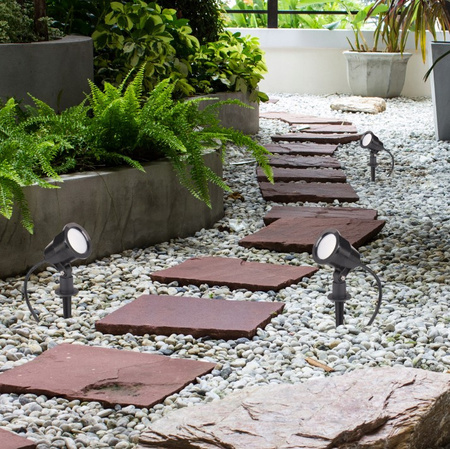 LED Garten Außenstrahler SERGIO 7W 4500K Angetrieben Schwarz Modern