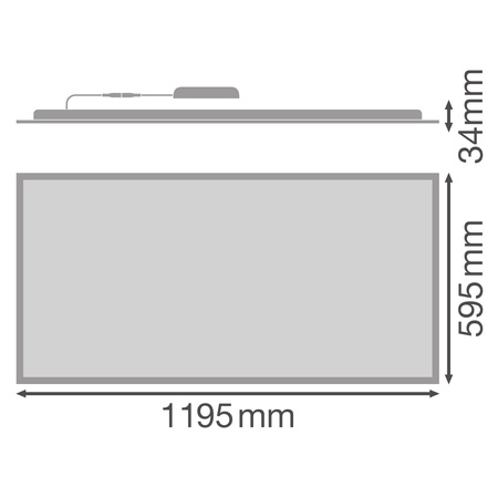 LED-Panel Büroleuchte Deckenleuchte 53W 5830lm 4000K Neutral Aufbauleuchte Einbauleuchte Weiß 120x60cm UGR19 Compact Ledvance