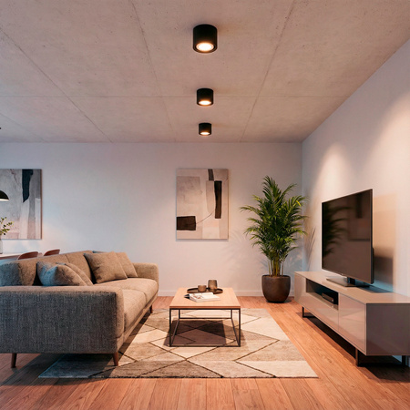 Halogen-Aufbauleuchte GU10, AR111 Aufbauspot 100mm beweglich Runde Tube Schwarz TELES LUMILED