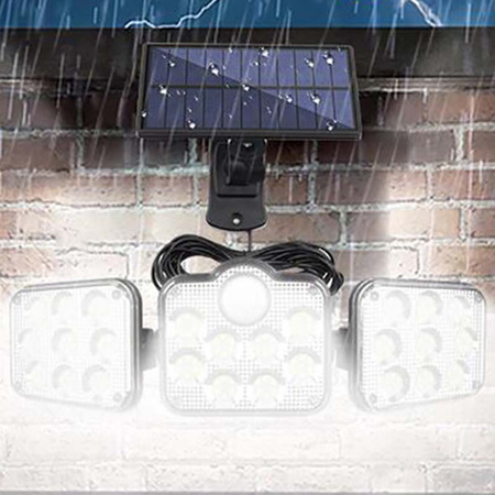 Solar-Flutlichtlampe 138x LED 10W 480lm Kalt IP65 Bewegungssensor + Fernbedienung