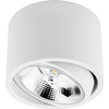 HALOGEN Aufbaustrahle 10cm, Aufbauspot Metall Tuba Spot Weiß + LED GU10 ES111 15W COB 3000K LUMILED