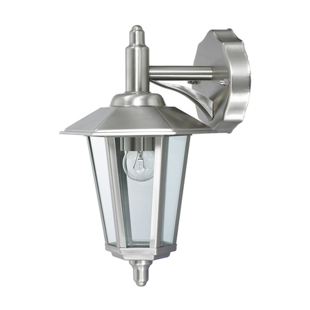 LED Gartenleuchte JUPITER E27 Elevation Wandleuchte Down Lantern Silber Volteno