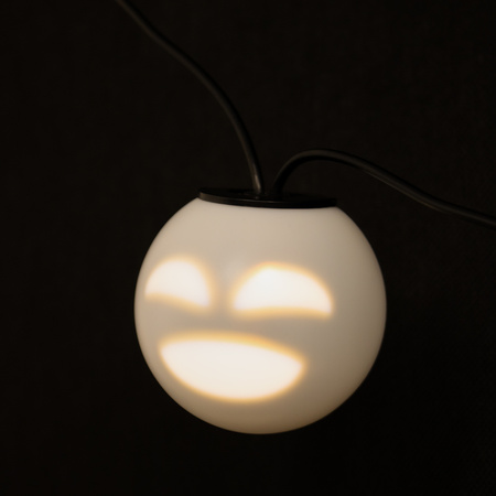 Weihnachtsgirlande 8x LED batteriebetrieben dekorativ Schneemänner Geister 4,33 m spielend weiß + USB C