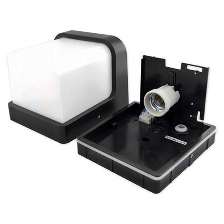 Gartenwandleuchte E27 Elevation SCHWARZ Quadrat CORGI