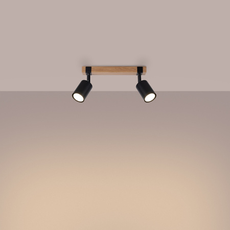 FAGER 2xGU10 Spotlight Moving Black Skandinavische Deckenleuchte SOLLUX