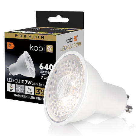 LED GU10 Reflektor Glühbirne 7W 630lm 4000K Neutral 80° Premium Kobi