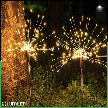Solar-LED-Lampe, Solar Gartenleuchten dekorativ Dandelion-Design 3000K 80cm LOTUS LUMILED