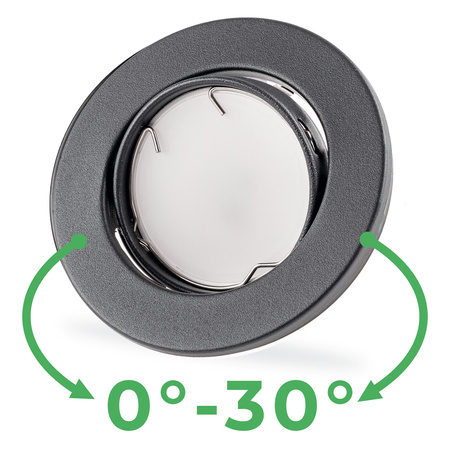 Runde Halogen-Einbauleuchte AURELI Graphitblech MR16 GU10 LUMILED