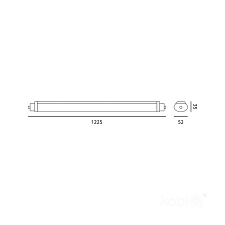 LED hermetische Leuchte 36W 4320lm 4000K Neutral IP65 IK06 Weiß Cortez Kobi