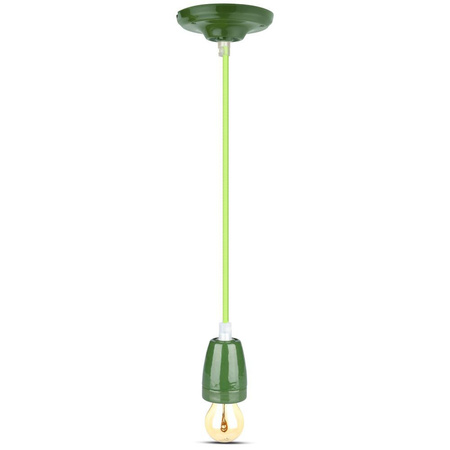 Hängeleuchte E27 Porzellan grüner Schirm mit Kabel VT-7998 V-TAC
