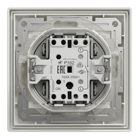 Einzelner einpoliger Lichtschalter mit Rahmen IP44-Anschluss SCHNEIDER ASFORA