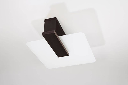 LED-Deckenleuchte Deckenaufbauleuchten LAPPO 2xE27 Quadratische Leuchte Wenge SOLLUX