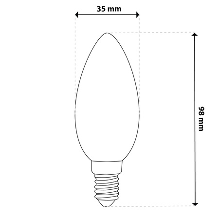 10x LED-Glühbirne E14 Kerze B35 2.2W 470lm = 40W 4000K Neutral 360° Filament CLASS A LUMILED