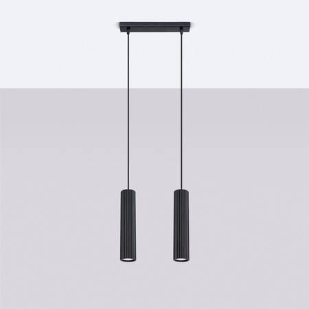 Decke Hängelampe Tuba Spot 2x GU10 Schwarz Carbon Deep Space SL.1574 Sollux