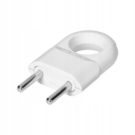 Euro-Flachstecker 2P-Stecker mit Ohrgriff weiß ORNO