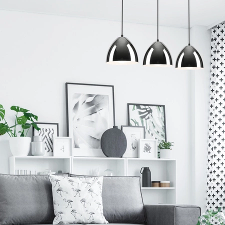 MIA abgehängte Deckenleuchte 3xE27 Schwarz Chrom LM-3.130 Lamkur