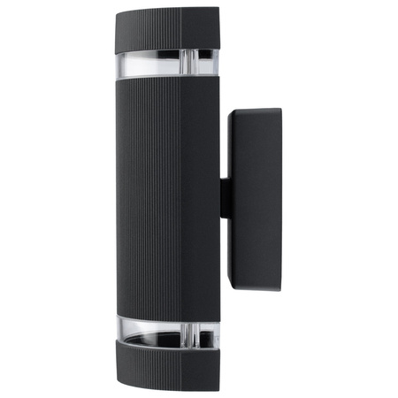 Fassaden-Wandleuchte doppelt HANA Round LED 2x GU10 Aluminium schwarz IP54