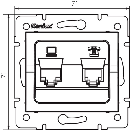 Computer- und Telefonbuchse RJ45 RJ11 Quadratisch Weiß LOGI Kanlux